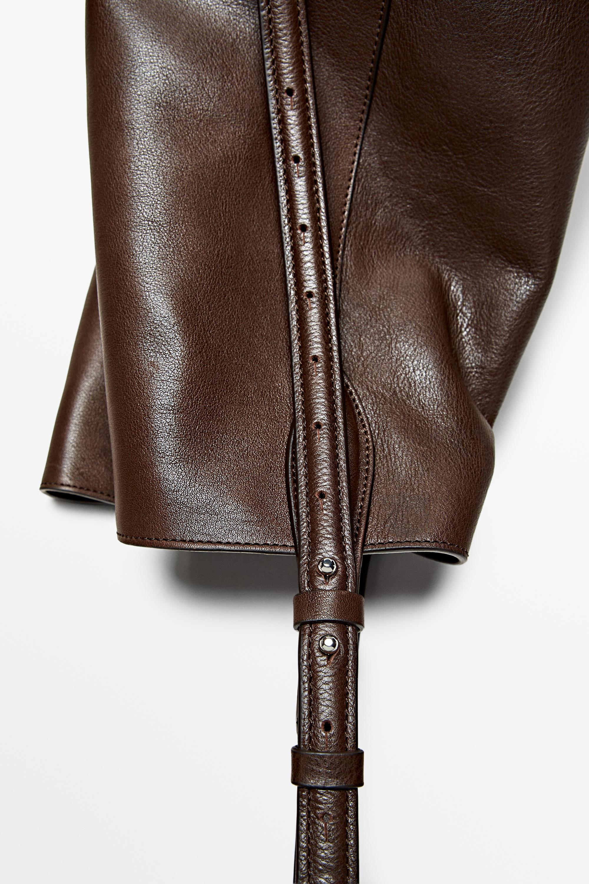 Sac seau en cuir nappa